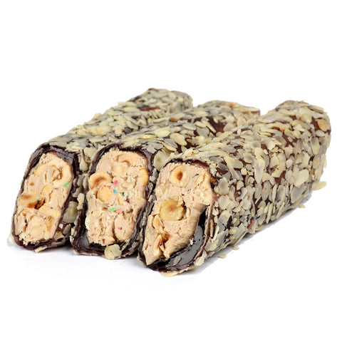 Hazelnut Cream Roll Coated With Blackberry Paste & Hazelnut