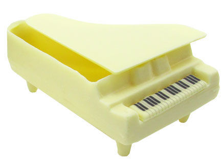 Piano W/Lid Dark Chocolate Keys White