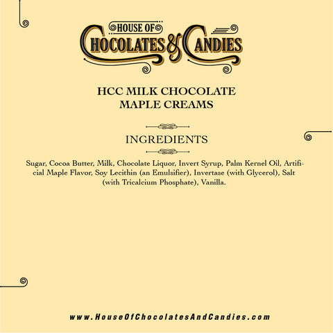 Milk Chocolate Maple Creams